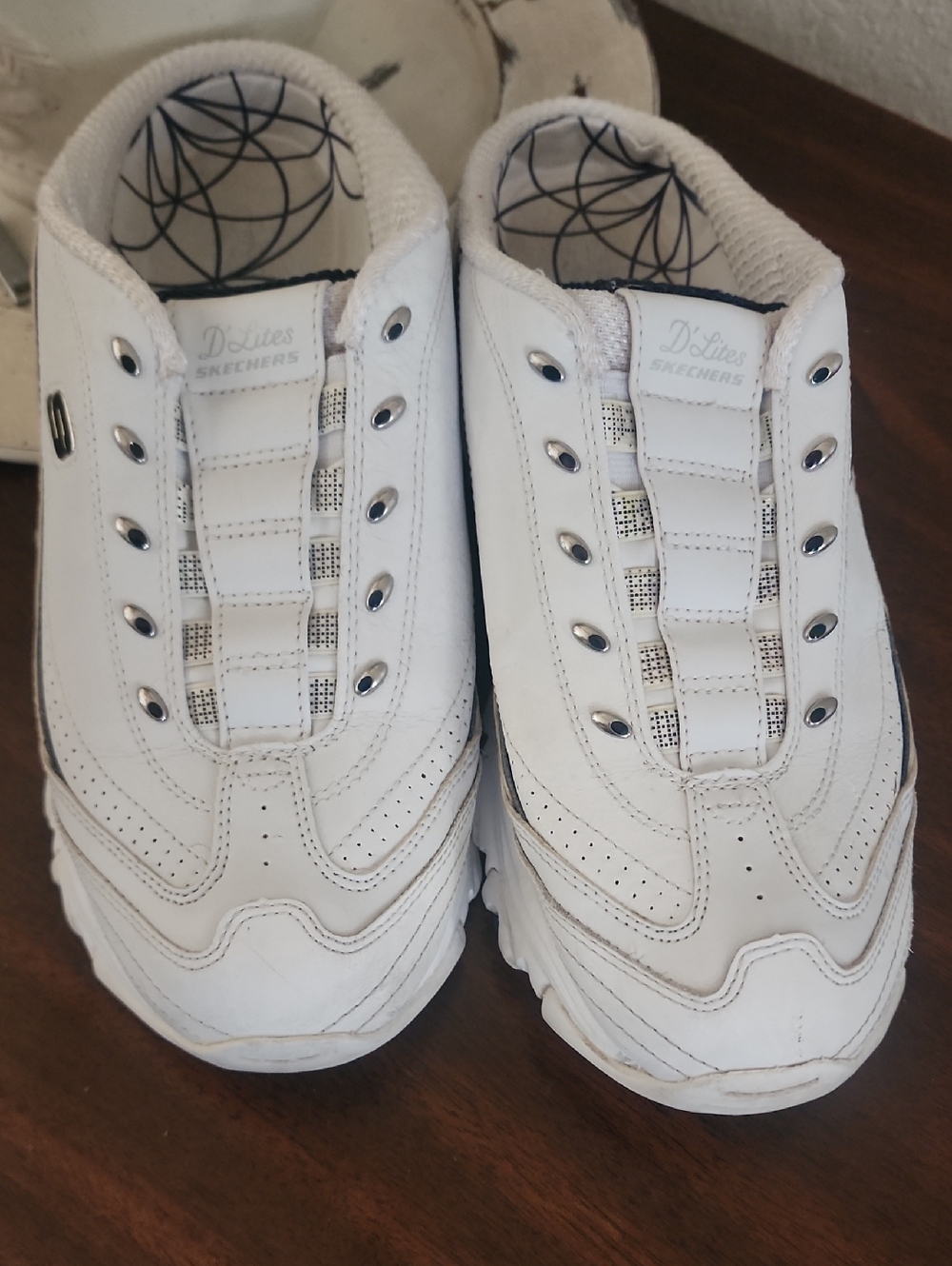 Skechers White Slip-On D'Lites Sneakers